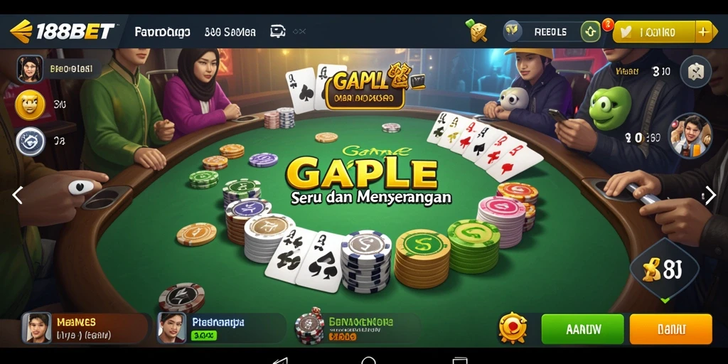 Tampilan gameplay seru Gaple di 188BET yang mengasyikkan.