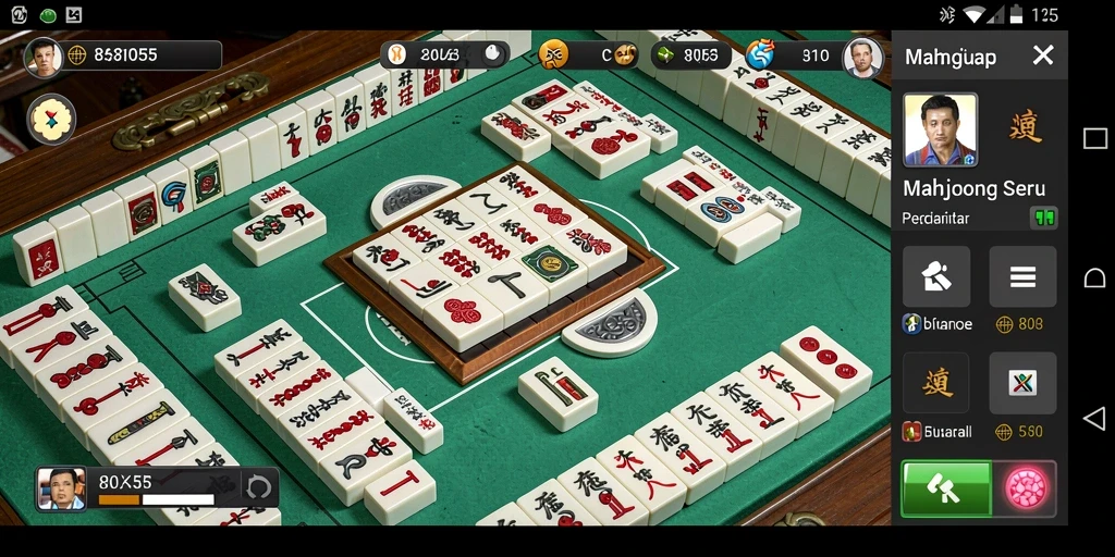 Screenshot utama dari gameplay Mahjong di 8055 menunjukkan suasana permainan yang seru.