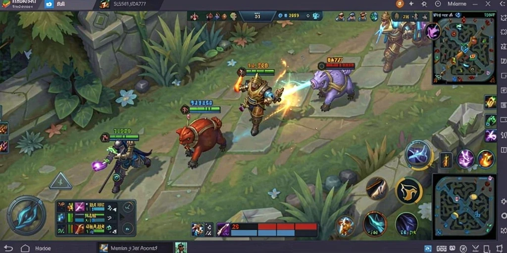 Screenshot gameplay IDA777 yang mendebarkan dalam pertempuran MOBA.