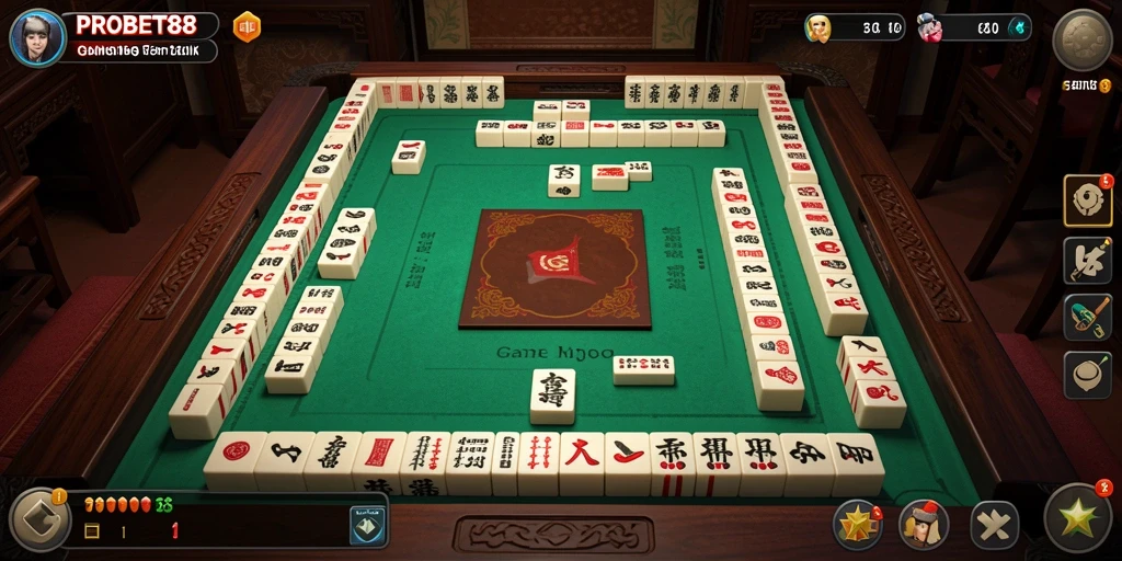 Tampilan gameplay Mahjong yang menarik dan interaktif di PROBET88.